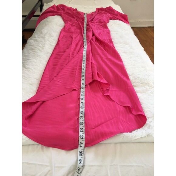 Ronny Kobo Astrid Dress Puff sleeves Gown Pink Party Wedding Size L V Neck $568 - Picture 8 of 12